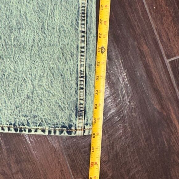 Teddy Fresh High-Rise Straight-Leg Acid Wash Jeans In Vintage Green Size 33 - Picture 7 of 9